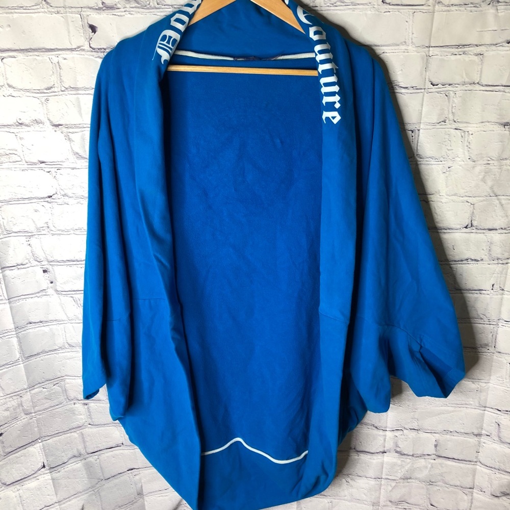 Juicy Couture Womens Down Dog Couture Blue Yoga Open Front Shrug Size XS - Picture 2 of 6